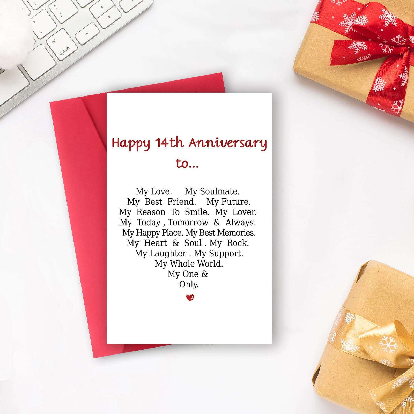 Amazon.com : MQMRYeto Sweet 14th Anniversary Card for Him Her,14
